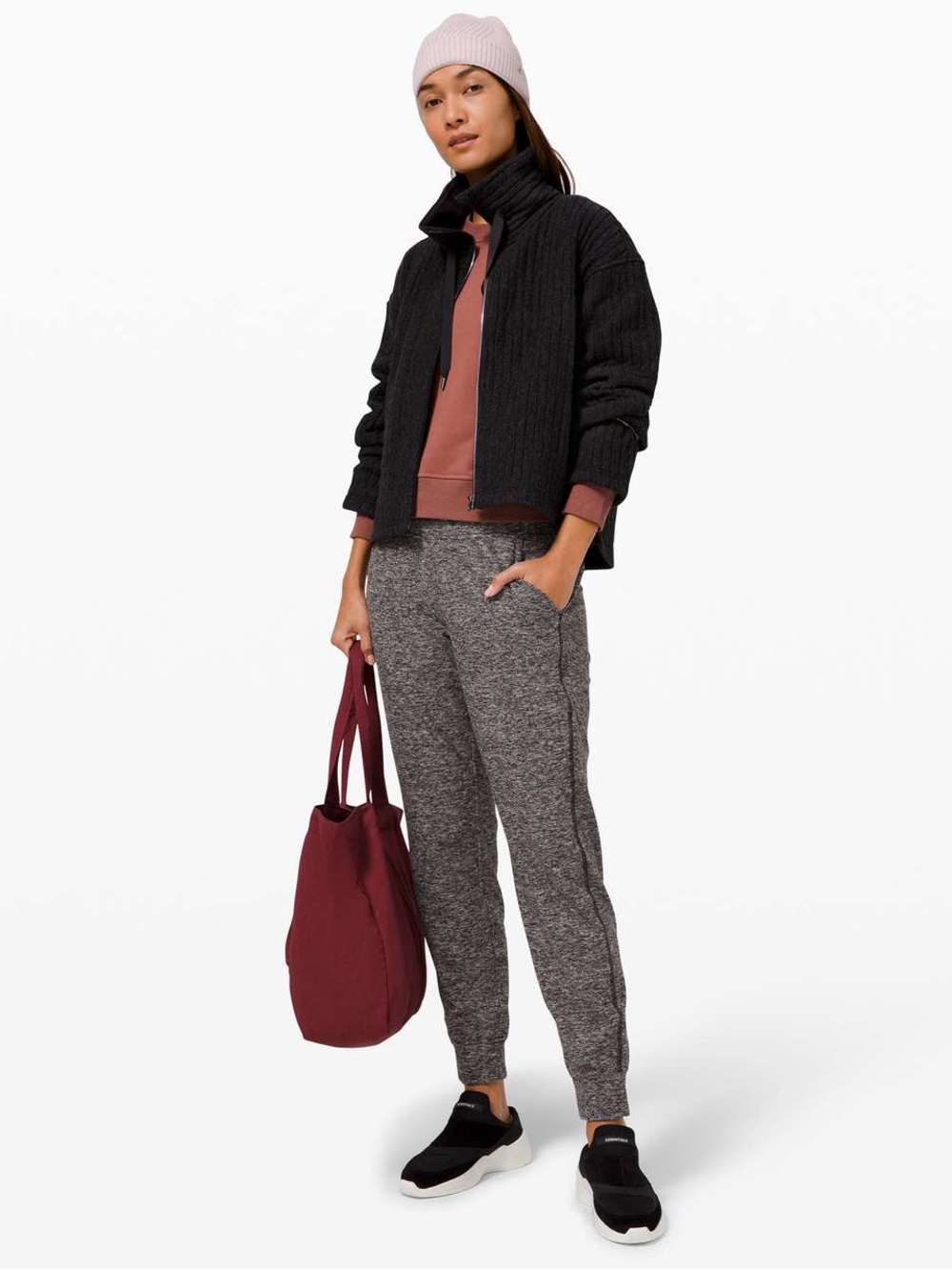 Lululemon Ready to Rulu Jogger Crop W6BEWS Women’s Size 6 Heather Black!